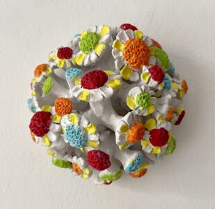 Kazumasa Mizokami fiori che sorridono terracotta dipinta Giappone