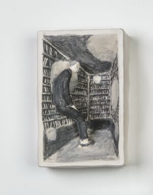 Pino Deodato terracotta ingobbio libreria biblioteca
