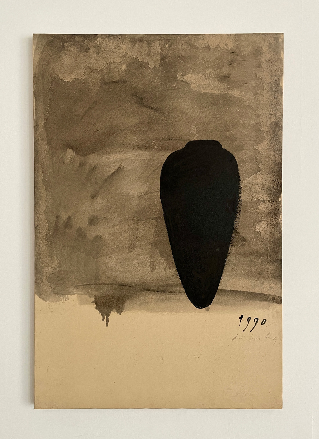 Senza titolo di Piero Pizzi Cannella (1990, cm 105x70 tecnica mista su carta intelata)